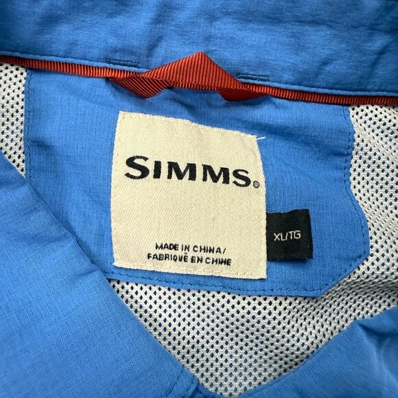 Simms Shirt Men XL Blue Performance Fishing Nylon Long Sleeve Vented Roll Tab 12 - Picture 5 of 14